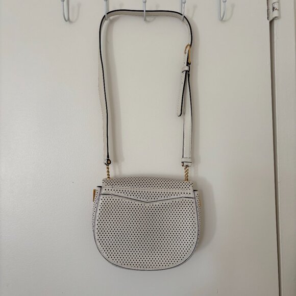 Sandro Pepita White Leather Perforated Shoulder Bag - Picture 3 of 13
